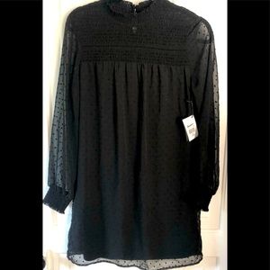 NWT Black Polka Dot Mesh Dress